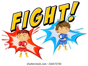 Ilustración de boxeadores luchando