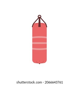 illustration of a boxing bag or heavy bag. tools or items for boxing training. a tool to train strength, accuracy and speed of the blow. flat cartoon style. vector design