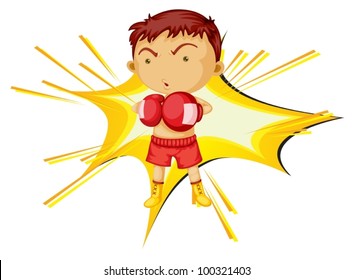 Ilustração de um menino de boxe