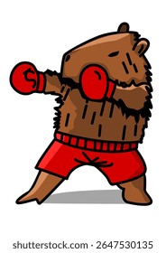 illustration of a boxing capybara