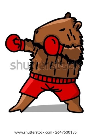 illustration of a boxing capybara