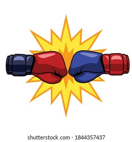 ilustración de un boxeo con efecto de choque
