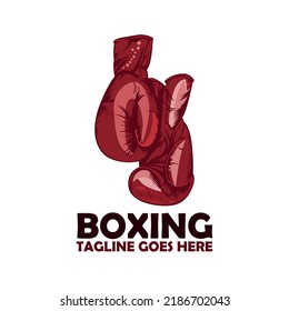 illustration of a boxing design logo vector