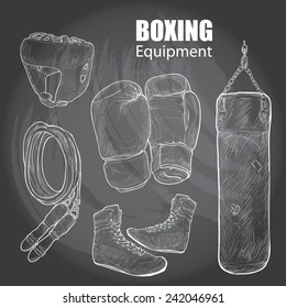 illustration of Boxing equipment.