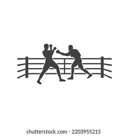 illustration of boxing, martial art and sport, vector art.