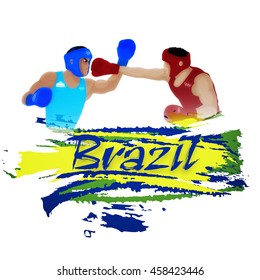 Illustration of Boxing Players on white background for Games concept.