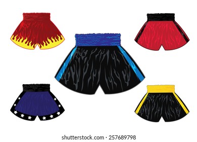 Illustration of boxing shorts set