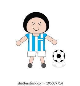 Illustration boy in Argentina football uniform