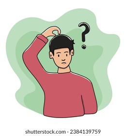 Illustration of a Boy Asking a Question