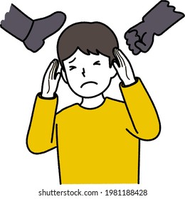 Illustration eines gewalttätigen Jungen