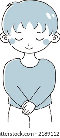 Illustration of a boy bowing