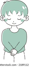 Ilustración de un niño que se dobla