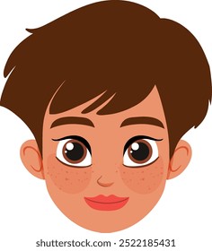 Illustration of a boy with brown hair