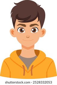 Illustration of a boy with brown hair