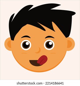 illustration the boy character is seen cleaning the leftovers with his tongue