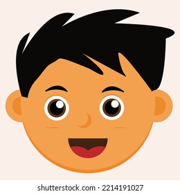 illustration boy character is smiling happily