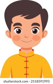 Illustration of a boy in Chinese clothing