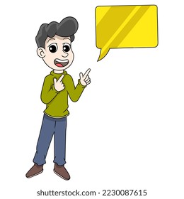 ilustración de boy comunicating messenger. ilustración de diseño vectorial
