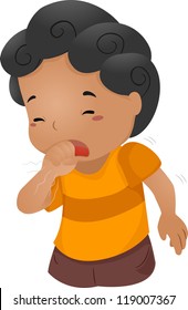 Illustration of a Boy Coughing