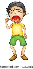Illustration eines weinenden Jungen