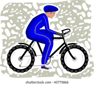 Illustration of boy cycle riding	