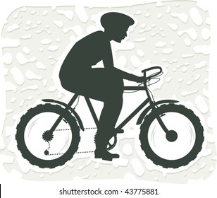 Illustration of boy cycling	