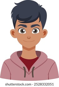 Illustration eines Jungen mit dunklem Haar