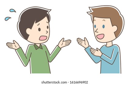 Illustration of a boy doing intercultural communication.