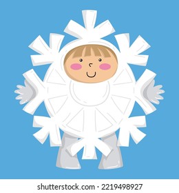 Illustration of a boy dressed as a Snowflake