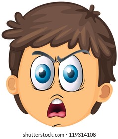 ilustración de una cara de niño sobre un fondo blanco