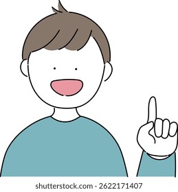 
Illustration of a boy with gestures