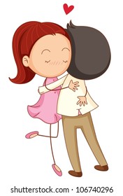 illustration of a a boy and a girl on a white background