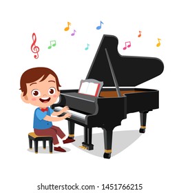 illustration of a boy and a girl playing piano