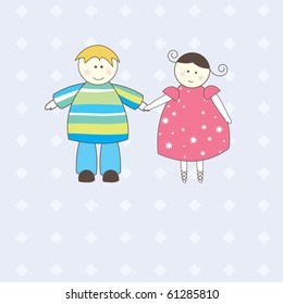 Illustration of Boy and Girl .Vector illustration
