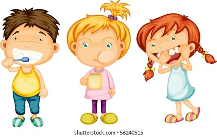 Illustration of Boy & Girls on white background