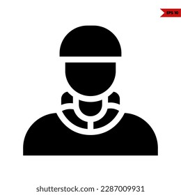 illustration of boy glyph icon 