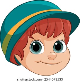 Illustration of a boy with a green hat