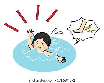 illustration of a boy having his leg cramp