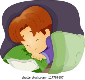 Illustration of a Boy Having a Nightmare