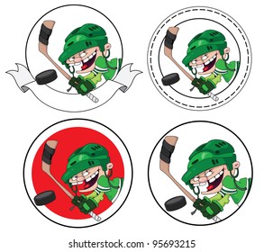 illustration of a boy hockey banner
