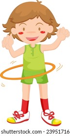 illustration of boy with hoola hoop