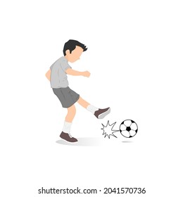 illustration 'boy kick the ball' vector base..