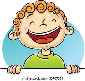 Illustration of Boy Laughing