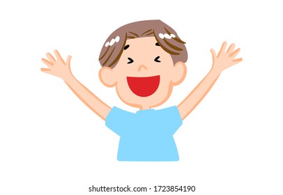 Illustration of a boy laughing with his mouth wide open