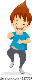 Illustration of a Boy Laughing Out Loud