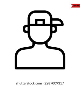 illustration of boy line icon 