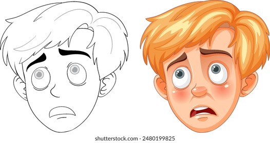 Ilustración de un niño que parece preocupado