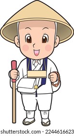 Illustration of a boy making a pilgrimage