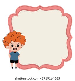 Ilustración de niño en la nota Plantilla Vector aislado perfecto para diseños de cuadernos escolares proyectos educativos o creativos papelería temática de arte
