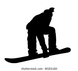 illustration with boy on snowboard